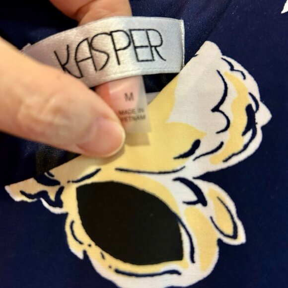 KASPAR Women's Navy Floral Fit & Flare Dress – Size MEDIUM - Picture 5 of 6